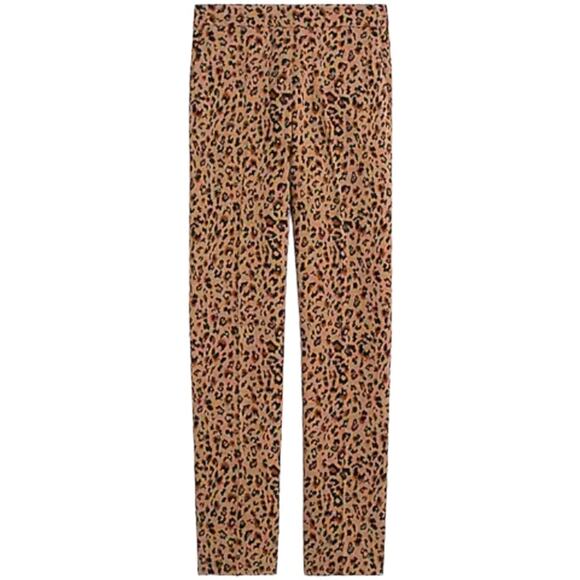 J. Crew Pants - NWOT J.Crew High Rise Leopard Print Jamie Pant in Camel Black Trousers Sz 0